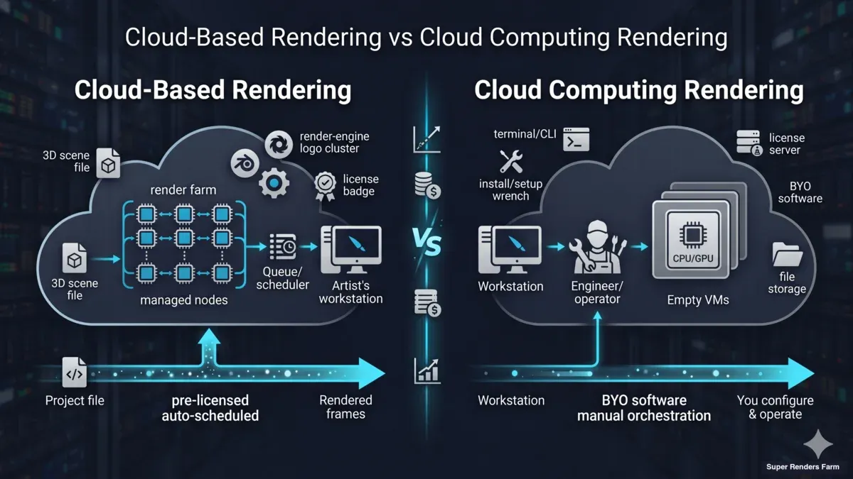 클라우드 기반 렌더링 vs 클라우드 컴퓨팅 렌더링: 2026년 완벽 비교 가이드