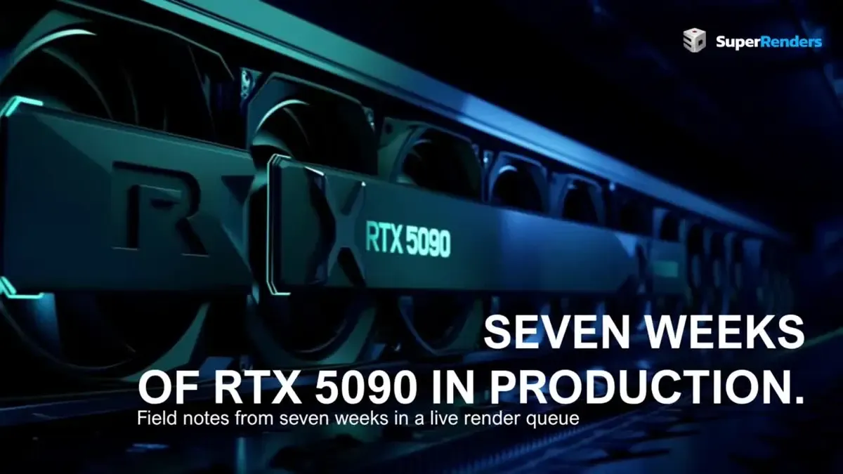 RTX 5090 in produzione: 7 settimane di appunti dalla render farm (studio su 38 scene)