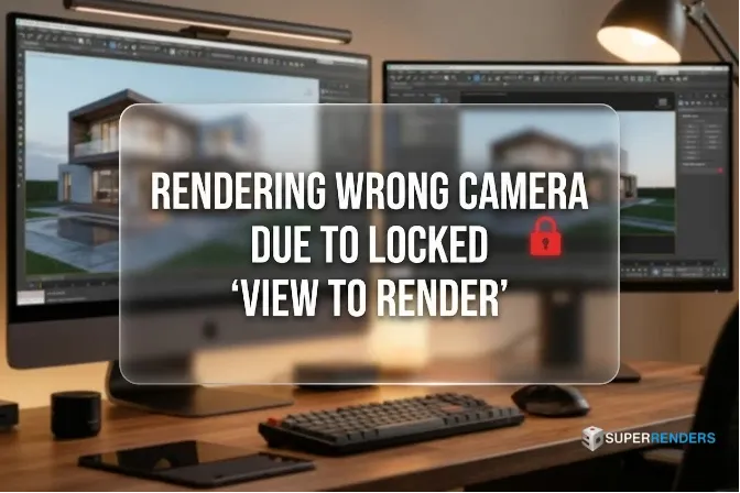 How to Fix Wrong Camera Rendering Due to Locked "View to Render" in 3ds Max