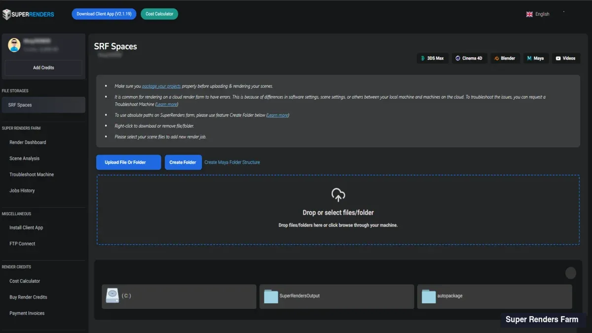 Upload-Auswahldialog im Dashboard