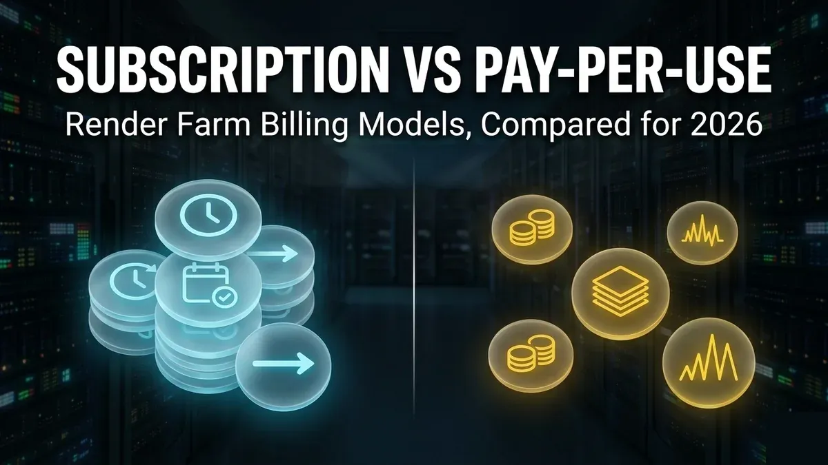 Abbonamento mensile vs pagamento a consumo per render farm: guida decisionale 2026
