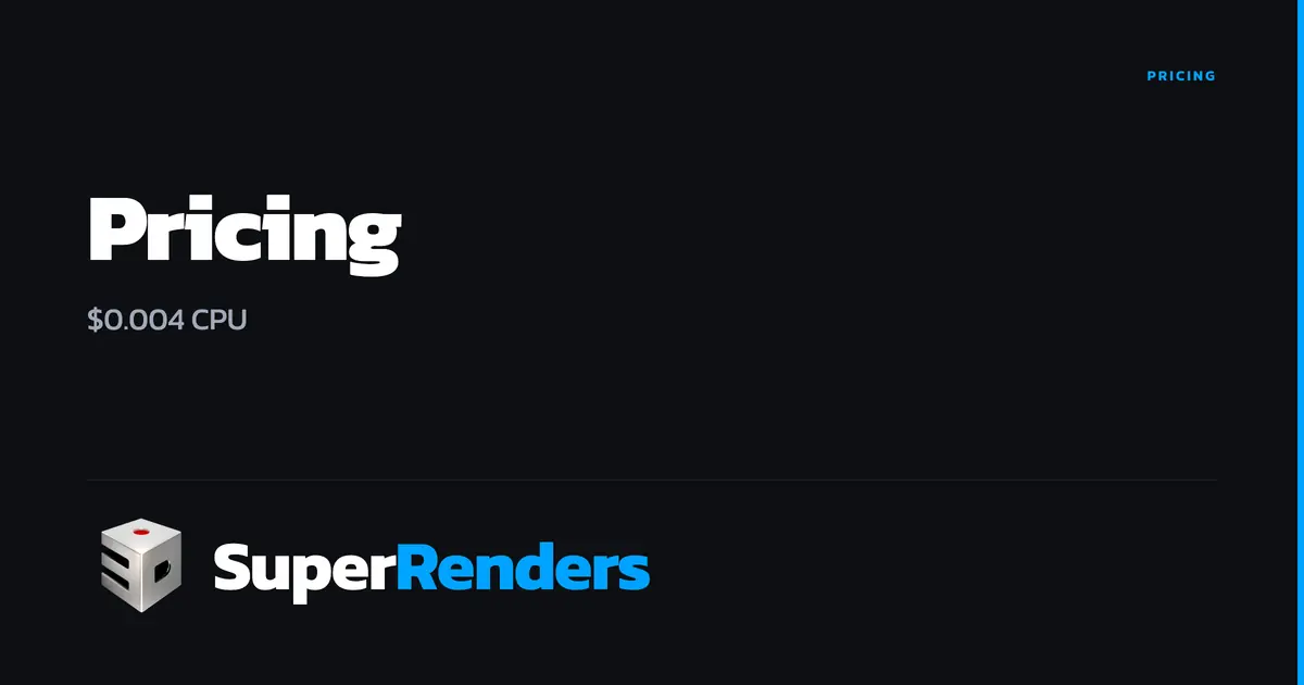 Form Rendering Fee Render Farm Pricing — What Will Your Job Cost?